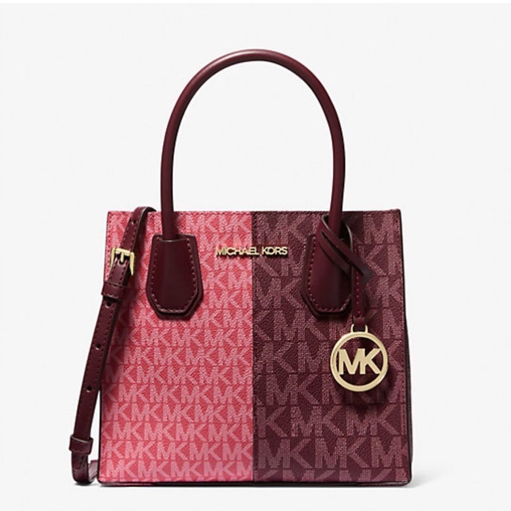 Michael Kors Mercer Medium Two-Tone Logo Crossbody Bag - Picture 13 of 15